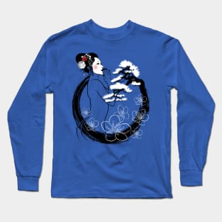 Bonsai circle with geisha Long Sleeve T-Shirt